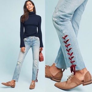 Pilcro and the Letterpress Lace Up Jeans